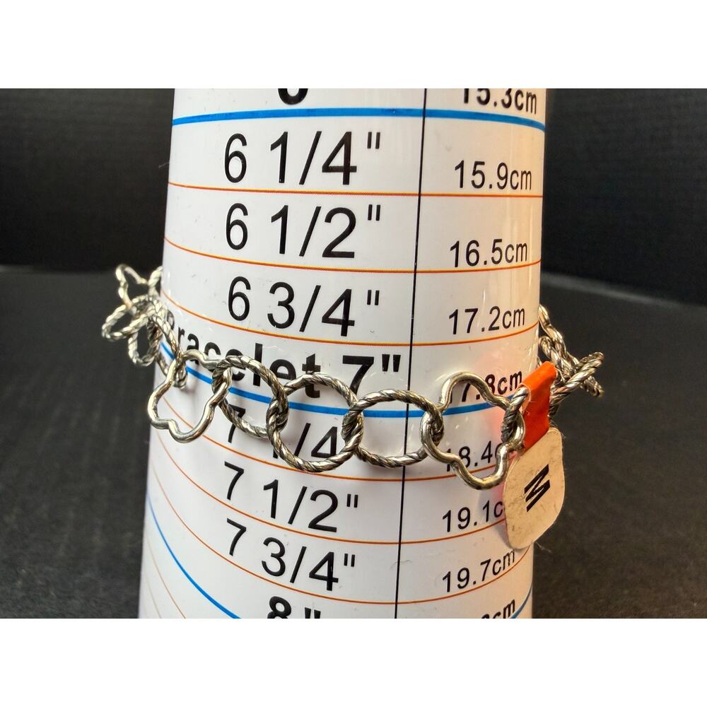 James Avery Retired Quatrefoil & Twisted Wire Link Bracelet Sz M 7" - Picture 6 of 6